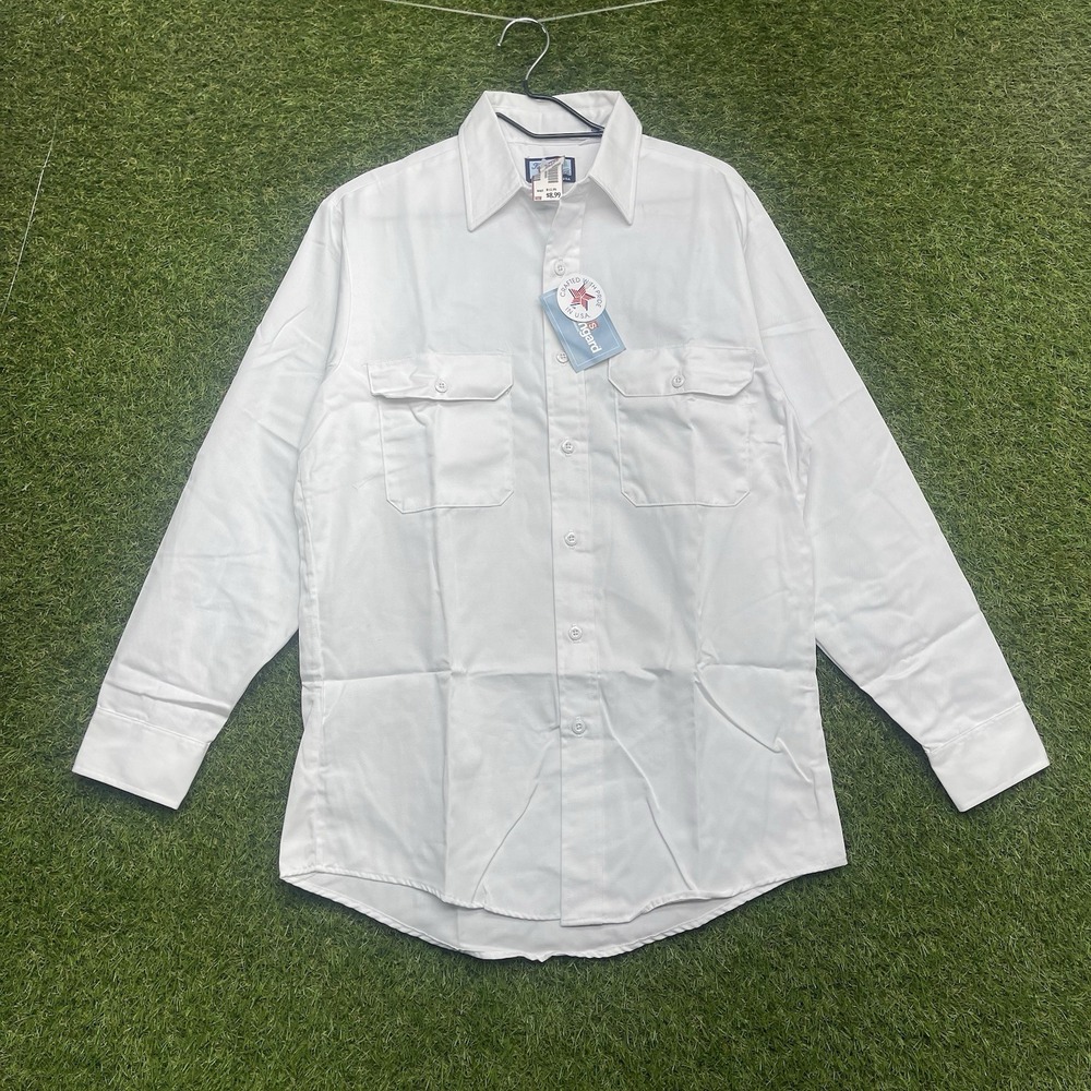 Vintage Fieldmaster Dress Shirt Mens Medium USA Made White Button Up Sears NWT